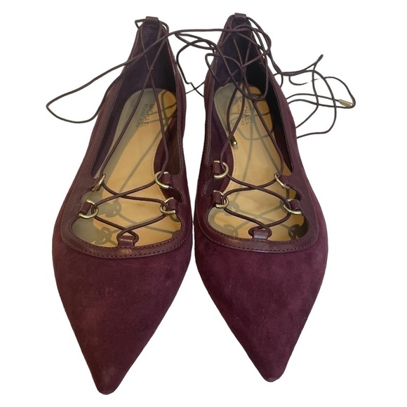 Michael Kors Purple Lace-Up Flats - Picture 1 of 10